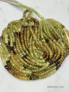 Cuentas Rondelle facetadas sombreadas de granate Grosular natural, tamaño de 5 a 6mm, hebra de 16 pulgadas para collar y pulsera artesanal - Product Image 5