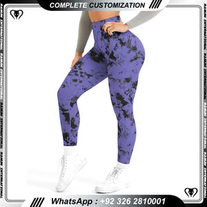 Top Qualité Coton Gym Workout Femmes Leggings Croisé Taille Meilleure Vente Fitness Porter Adulte - Product Image 5