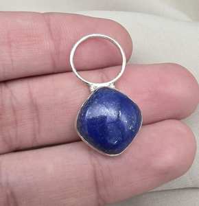 <b>Lapis</b> <b>Lazuli</b> Vintage Charm <b>Pendant</b> Sterling Silver Cushion Cut Boho Gemstone Jewelry Elegant Gift for Women & Children's - Product Image 6