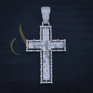 Colgantes de diseño cruzado Simplicidad de moda hecha a mano con diamantes cultivados en laboratorio Joyería de plata - Product Image 1