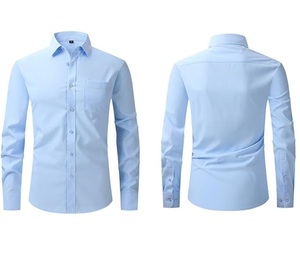 Chemise habillée formelle pour hommes, chemises habillées unies, travail de bureau, décontractées, personnalisées, vente en gros OEM ODM - Product Image 1