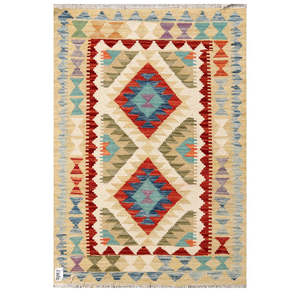 Alfombra Kilim de Maimana, Afganistán, 125 x 85 cm, Producto para Colgar en la Pared - Product Image 1