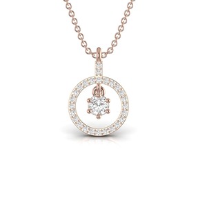 Elegante Colgante Redondo de Oro Sólido de 14k con Diamante Cultivado en Laboratorio con Certificación IGI VVS para Mujer, Joyería Fina Minimalista a Bajo Precio - Product Image 3