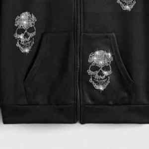 เสื้อฮู้ดดี้สตรีทแวร์ลำลองพิมพ์ลายโลโก้ใหม่ น้ำหนักมาก คุณภาพสูง ประดับคริสตัล ขายส่ง - Product Image 6