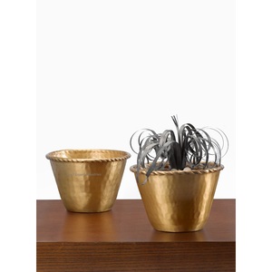Jardinière en métal martelé seau à fleurs pour la maison extérieure intérieure décorative à la main or fini Pot et ensemble de jardinière - Product Image 1