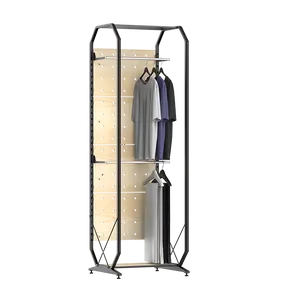 K1-60f6 (2C) phong cách mở tủ quần áo kệ lưu trữ giá may mặc với mở rộng linh hoạt