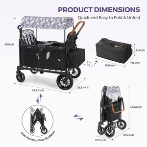 Nuevo Carro de lujo 4 en 1 para cochecito: calidad superior con asientos convertibles, manijas de empuje ajustables, toldo extraíble - Product Image 3