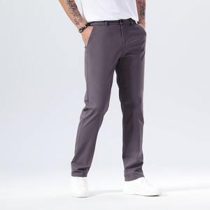 Pantalones chinos ajustados informales para hombre hechos con algodón suave, ajuste cónico, diseño transpirable para ropa informal, Pantalones chinos para hombre - Product Image 4