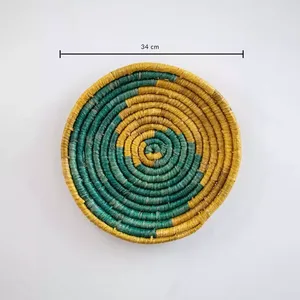 Boho <b>Wall</b> <b>Plate</b> Decor Art Wicker Round Bowl Wicker <b>Wall</b> Tray Seagrass Bohemian Decor Hanger <b>Wall</b> Basket - Product Image 6