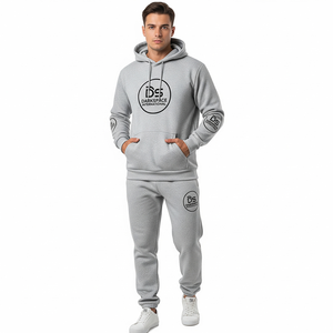 Conjunto Deportivo para Hombre al por Mayor, 100% Algodón, de Alta Calidad, Transpirable, con Estampado por Transferencia de Calor, Diseño Sólido, con Capucha, para Otoño - Product Image 4