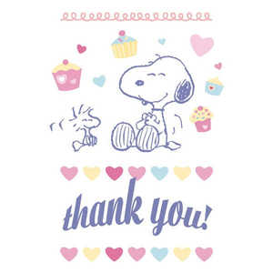 การ์ดอวยพรและโปสการ์ดลายสนูปปี้และวูดสต็อกจากพีนัทส์ พร้อมข้อความ 'ขอบคุณ!' ข้อความ - Product Image 1
