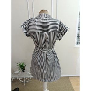 Robe en tricot à manches courtes et col boutonné pour femme Jane's avec ceinture 34886-Noir - Product Image 6