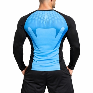 T-shirt de sport à manches longues pour homme, compression, séchage rapide, entraînement en salle de sport, rashguard de haute qualité pour homme - Product Image 2
