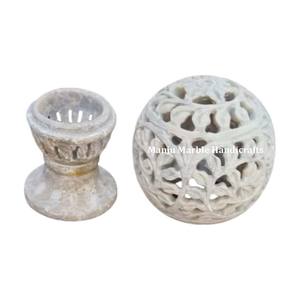 เครื่องเผาเทียนเครื่องหอมระเหยใช้สำหรับงานประดิษฐ์ทำจากหินธรรมชาติอินเดียรูปทรงสง่างาม - Product Image 2