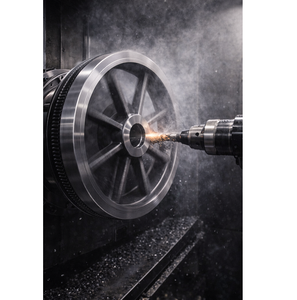 Volante y Polea de Correa en V de Acero Inoxidable y Hierro Fundido Mecanizado por CNC de Alta Resistencia |   Componentes de Accionamiento Industrial - Product Image 3