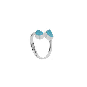 925 Sterling Silver Natural Shape Paraiba Apatite Ring Bezel Setting Classic Style Engagement Party & Anniversary Gift Pack of 6 - Product Image 3