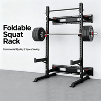 Rack de pared plegable que ahorra espacio con poleas, equipo de gimnasio para sentadillas, dominadas y crossover de cables, para entrenamiento en casa y gimnasios comerciales