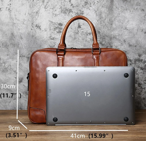 Full Grain Leather Laptop Bag Leather <b>Briefcase</b> Bag, Men's Messenger Bag Personalized Gifts for Him Leather <b>Briefcase</b> Man - Product Image 3