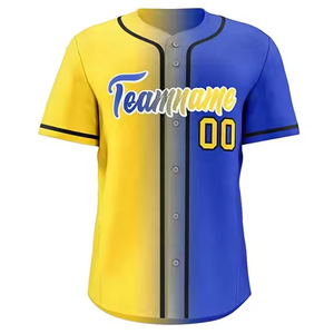 Conjunto de camiseta de béisbol de dos tonos sublimada personalizada camisa transpirable con botones ropa deportiva de talla grande técnica impresa - Product Image 3