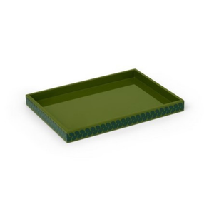 Plateaux en laque vert olive rectangulaires, plateau de service fait à la main, finition brillante, plateau décoratif pour la maison, la cuisine, le restaurant et le café - Product Image 1