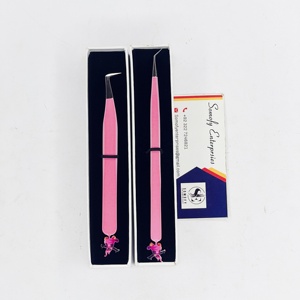 Somofy Enterprises Professional Stainless Steel Lash Tweezers 10mm Length Eyelash Extension Tool Elephant Design Serrated Tip - Product Image 4