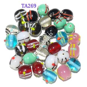 ลูกปัดแก้วหลากสีหลวม Lampwork แฟนซี - Product Image 3