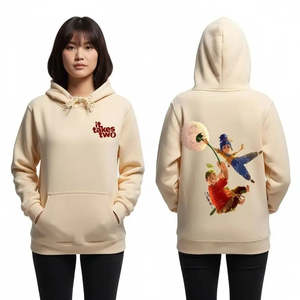 Women's Hooded Sweatshirt with Puff Printing Breathable Knitted Fabric Crop Top Hoodie Design <b>Light</b> Weight for Winter - Product Image 1