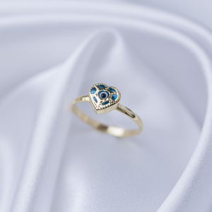 มินิมอลรูปหัวใจตุรกีตาออกแบบผู้หญิงแหวนตุรกีแฮนด์เมดขายส่ง925เครื่องประดับเงินสเตอร์ลิง - Product Image 4