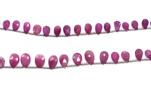 ลูกปัดพลอยทับทิมและไพลินทรงหยดน้ำสีชมพูคุณภาพสูง ขนาด 8 นิ้ว ทรงลูกแพร์เจียระไนธรรมชาติ มองเห็นได้ชัดเจน เหมาะสำหรับทำเครื่องประดับ - Product Image 4