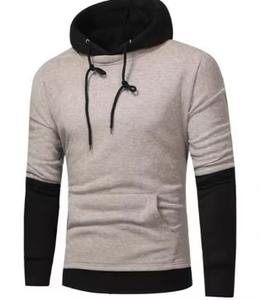 Men's Casual 100% Cotton <b>Fleece</b> Hooded <b>Sweater</b> in Two Solid Colors Plain Dyed Warm and Comfortable for Winter Season - Product Image 2