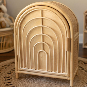 Organisateur de chambre à coucher armoire de rangement de jouets pour enfants de taille mini jolis petits placards de bébé en rotin - Product Image 4