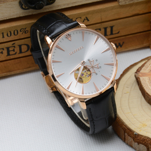 Montre de luxe pour homme avec bracelet en cuir, montre en acier inoxydable, mode S1167, montres mécaniques automatiques, OEM ODM - Product Image 1