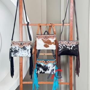 Mini bolso de hombro tipo bandolera de estilo femenino de cuero de vaca genuino de alta calidad para niñas - Product Image 1