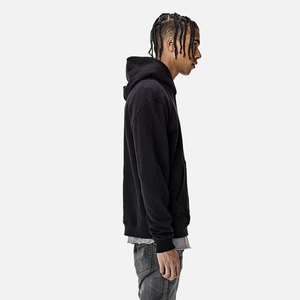 Wholesale Men's Curved Hem <b>Longline</b> Gym 100% Cotton Pullover <b>Hoodie</b> Custom Logo OEM Fitness Winter - Product Image 3