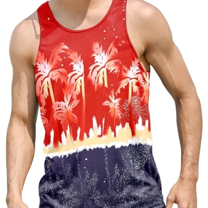 Camiseta sin mangas con sublimación para hombre hecha a medida, ropa informal antiarrugas, superventas, camiseta sin mangas con sublimación ligera para hombre - Product Image 3