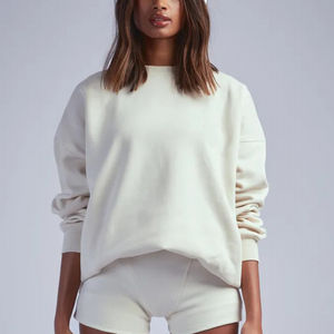 Sweat-shirt pour femme, long, imprimé, surdimensionné, doux et chaud, en tissu polaire respirant, tricoté en polyester/coton, silhouette décontractée, lisse - Product Image 3