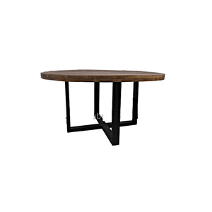 Mesa de comedor redonda de diseño moderno de gran venta, tapa de madera de mango con pata de Metal cruzada para uso en la cocina del Hotel o restaurante - Product Image 6