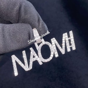 À la mode personnalisé 925 en argent Sterling plaqué rhodium glacé Bling nom lettre pendentif laboratoire cultivé diamant unisexe Hip Hop Style idée cadeau - Product Image 2