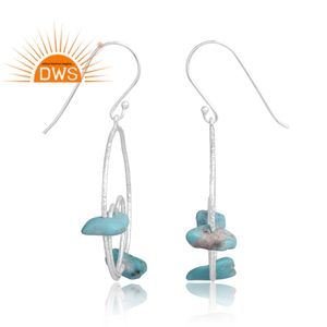 Diseño caliente plata esterlina Natural Arizona turquesa piedra preciosa pendiente joyería personalizada para mujer regalo para ella - Product Image 4