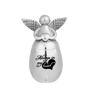 Angel Wings Shiny Polished Aluminum Metal Keepsake Urn For <b>Funeral</b> <b>Supplies</b> Ash Storage Jar Metal Urns Adult Pet Urn - Product Image 4