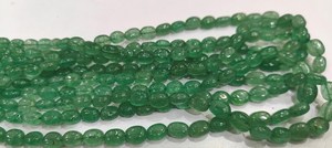 Perles ovales en émeraude de haute qualité, taille 7-9 mm, brin de 8 pouces de long, pierres précieuses de naissance lisses, vendues à l'unité - Product Image 5