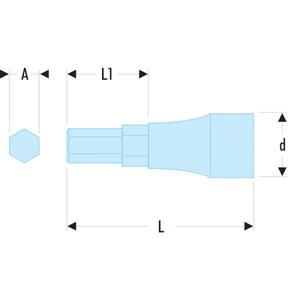 Puntas métricas Facom de 3/4'' para cabezales hexagonales - Product Image 2