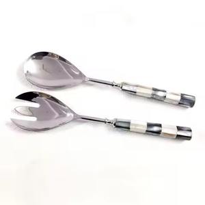 Ensemble de deux cuillères et fourchettes à salade en acier inoxydable, ustensiles de cuisine pour restaurant, outil de cuisine, gadget - Product Image 6