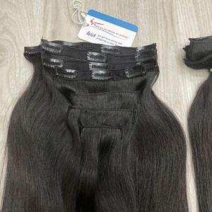Meilleure vente 2025 Cheveux vietnamiens bruts à cuticules entièrement alignées, sans nœuds, sans perte, couleur naturelle, extensions de cheveux à clips, vente en gros - Product Image 5