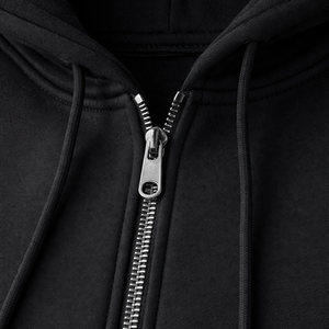 Conjunto de chándal de forro polar grueso para hombre, con sudadera con capucha negra de cremallera completa y pantalones jogger holgados, estilo urbano, OEM personalizado - Product Image 5