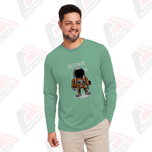 T-shirt en jersey de coton à manches longues pour homme Heritage, écologique, confort estival, appliques disponibles, denim, batik, velours côtelé, perles - Product Image 6