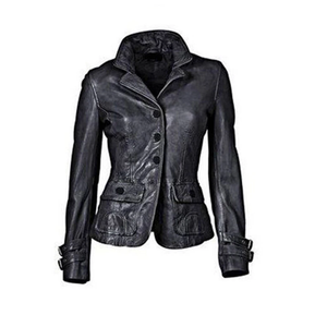 Chaqueta de Motociclista de Cuero Suave de Piel de Cordero, Ajustada, Moderna - Product Image 5