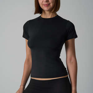 Haut de yoga pour femme en soie/coton, broderie 3D mignonne, anti-UV, léger, respirant, coupe ajustée, manches longues - Product Image 1