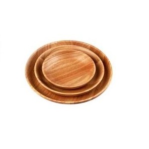 Assiette et vaisselle en bois fruits pour fête de mariage avec vaisselle taille différente et couleur bois naturel - Product Image 1