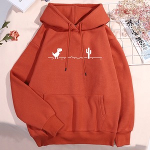 Sweat à capuche Little Dinosaur pour hommes et femmes, 100% coton, épais, avec poche, mignon, chaud pour l'automne, col rond - Product Image 5